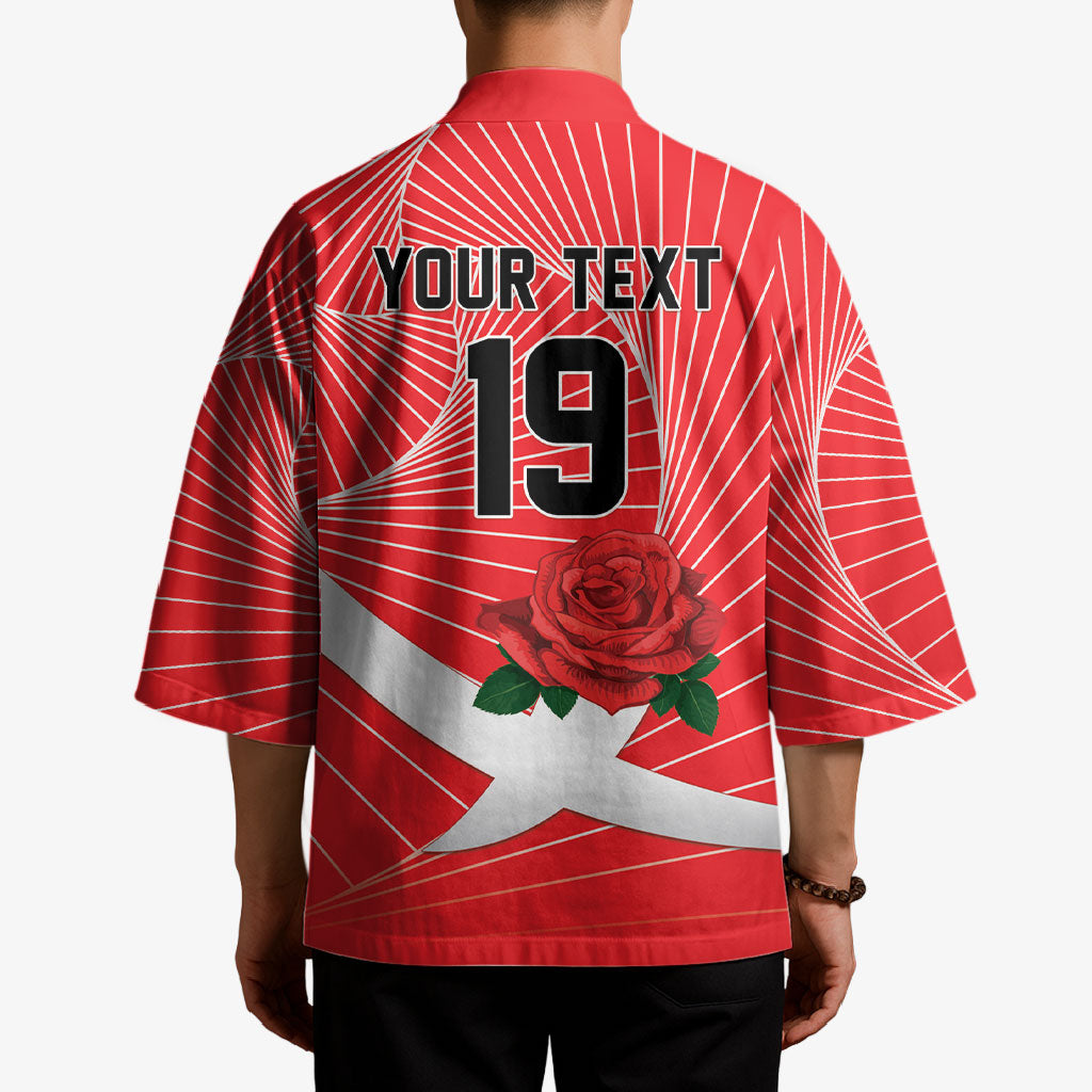 England Rugby Custom Kimono English Red Rose Champions - Red
