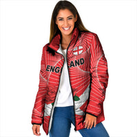 England Rugby Custom Padded Jacket English Red Rose Champions - Red