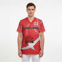 England Rugby Custom Scrub Top English Red Rose Champions - Red