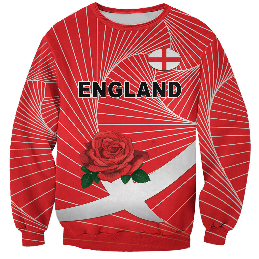 England Rugby Custom Sweatshirt English Red Rose Champions - Red