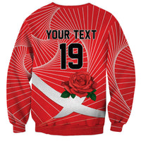 England Rugby Custom Sweatshirt English Red Rose Champions - Red