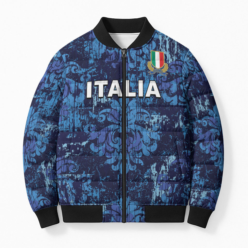 Italy Rugby Custom Bomber Puffer Jacket Gli Azzurri Champions