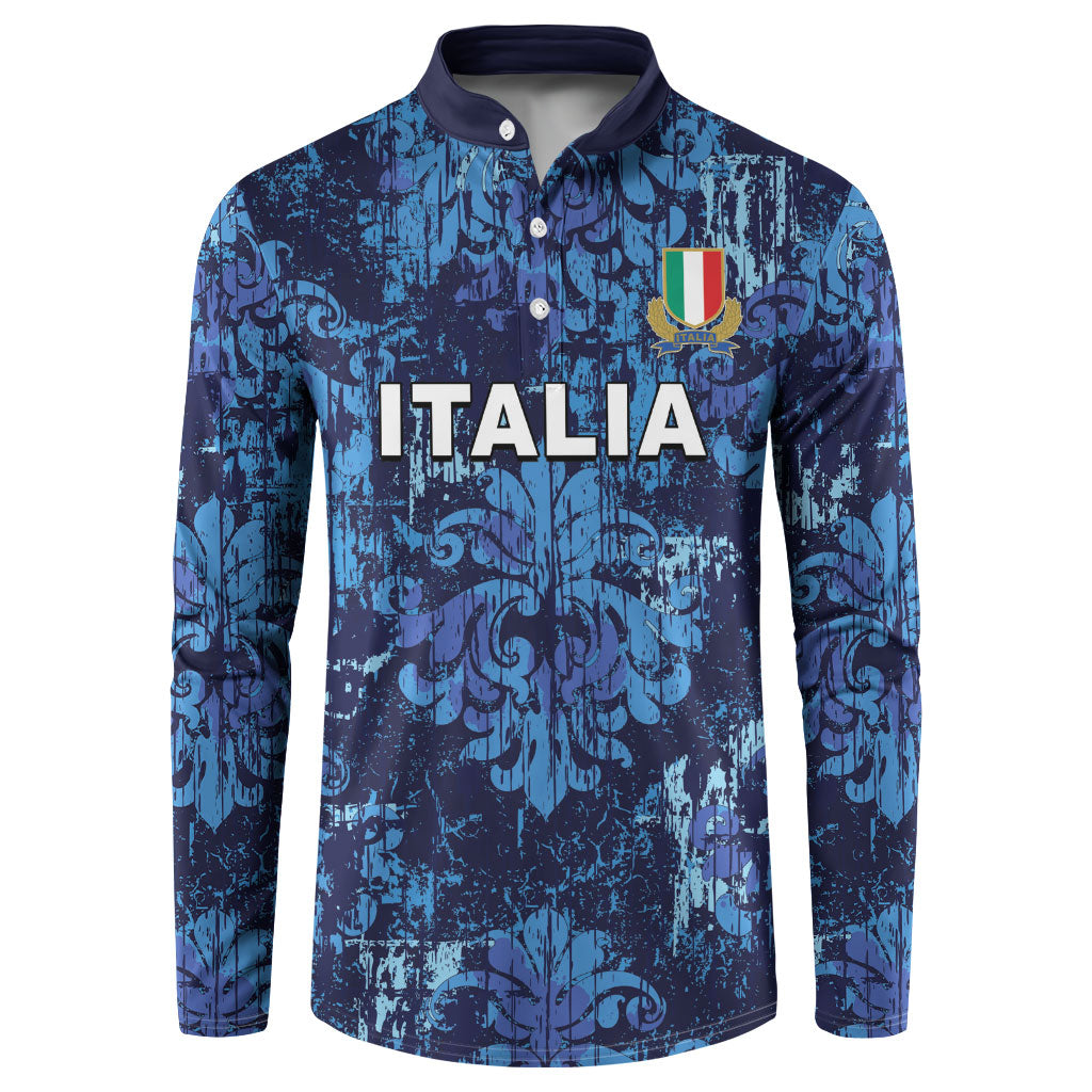 Italy Rugby Custom Button Sweatshirt Gli Azzurri Champions