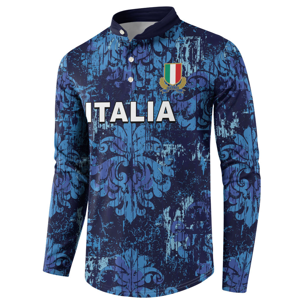 Italy Rugby Custom Button Sweatshirt Gli Azzurri Champions