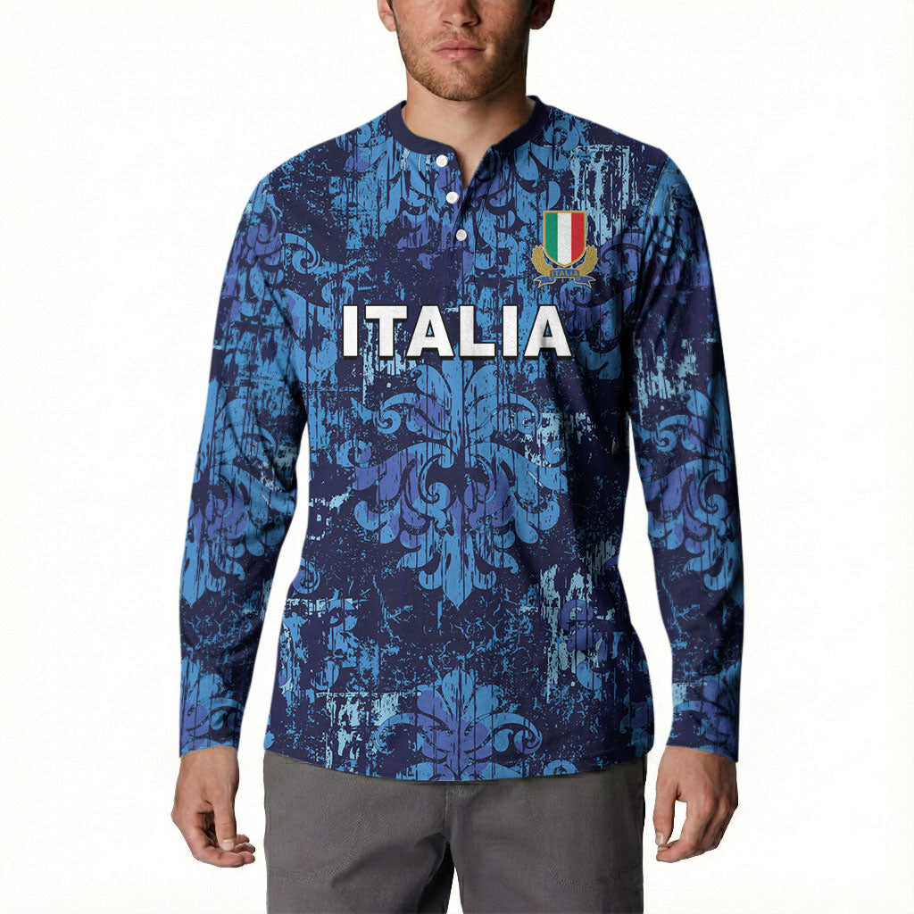 Italy Rugby Custom Button Sweatshirt Gli Azzurri Champions