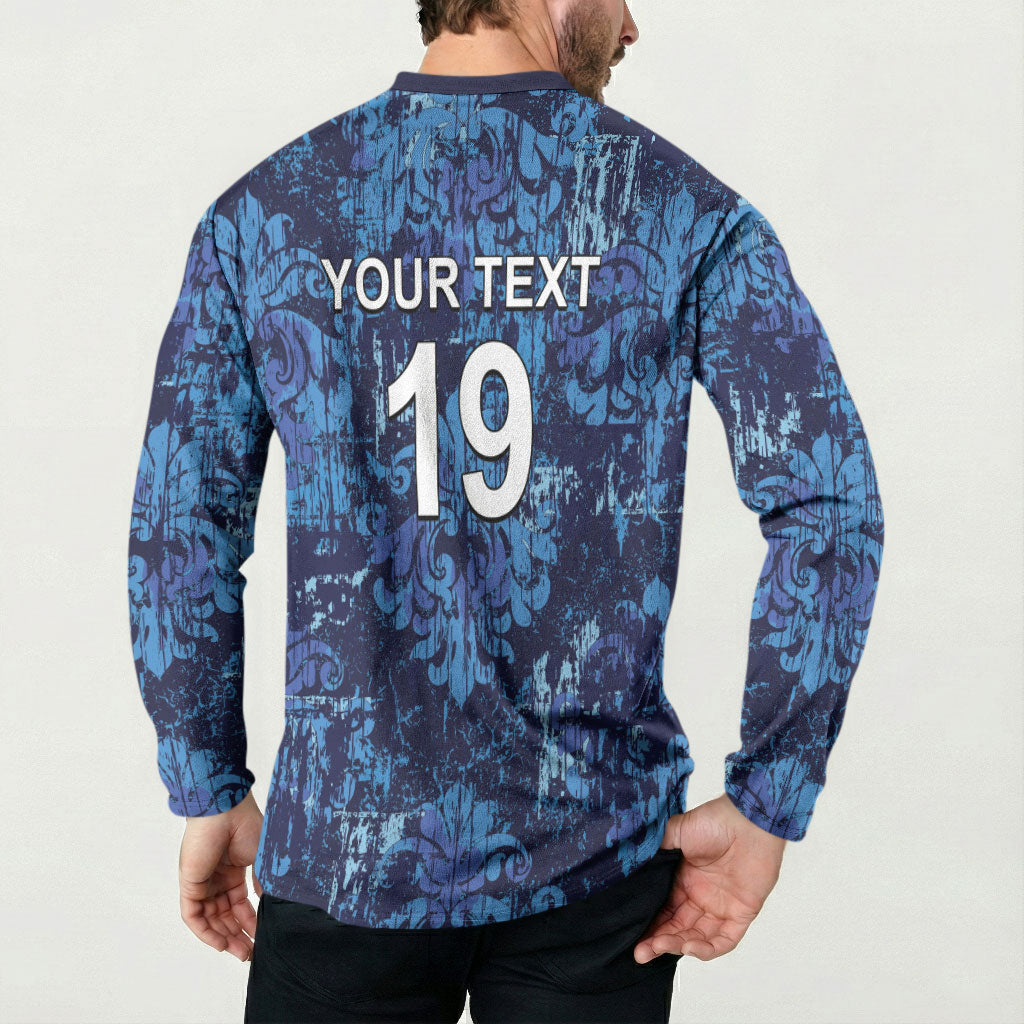 Italy Rugby Custom Button Sweatshirt Gli Azzurri Champions