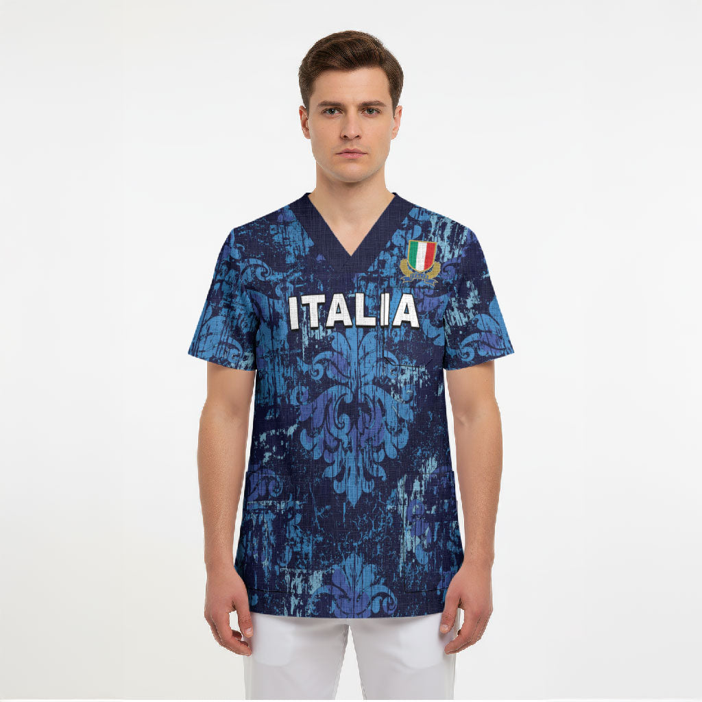 Italy Rugby Custom Scrub Top Gli Azzurri Champions