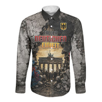 Germany Unity Day Long Sleeve Button Shirt Tag Der Deutschen Einheit Brandenburg Gate