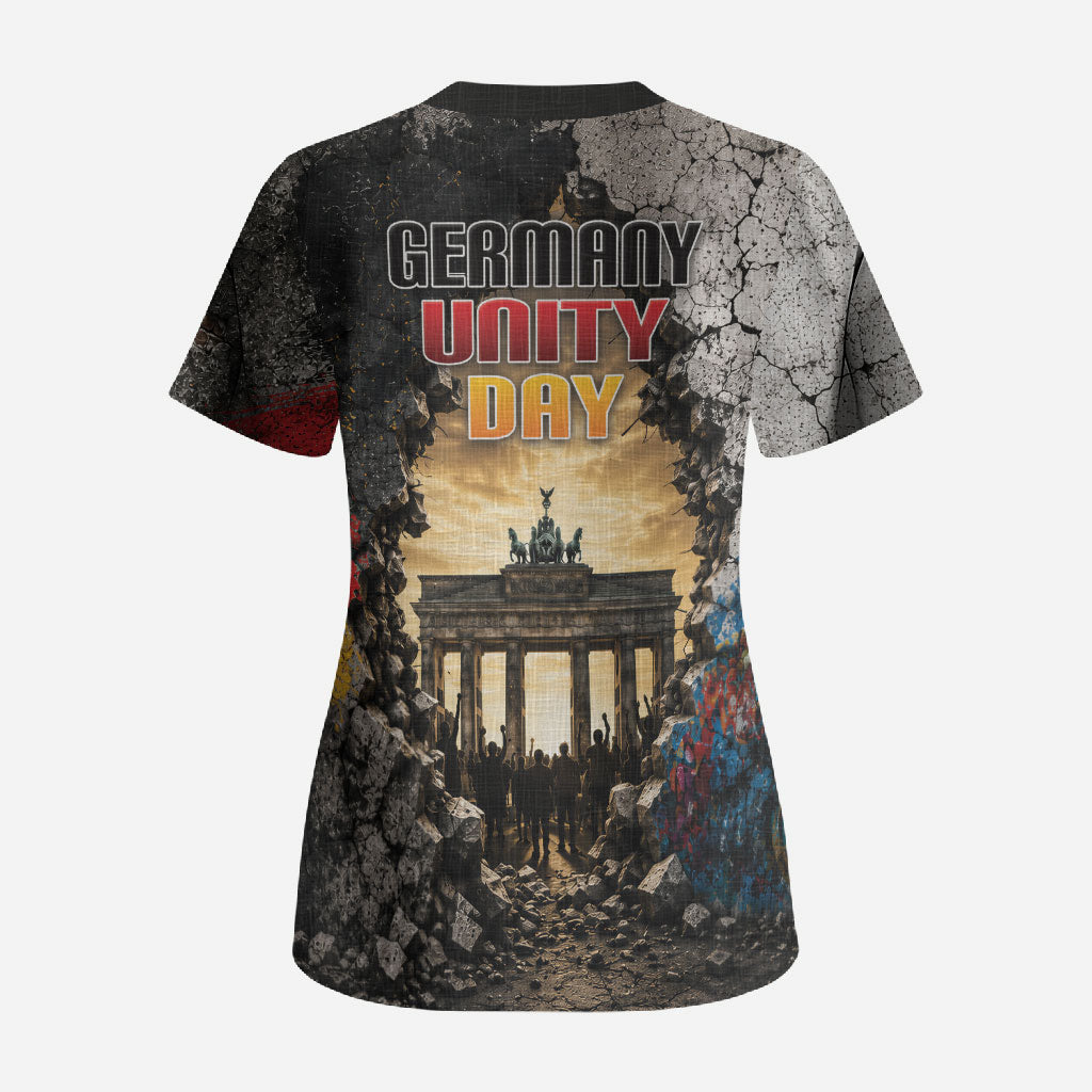 Germany Unity Day Scrub Top Tag Der Deutschen Einheit Brandenburg Gate