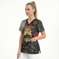 Germany Unity Day Scrub Top Tag Der Deutschen Einheit Brandenburg Gate