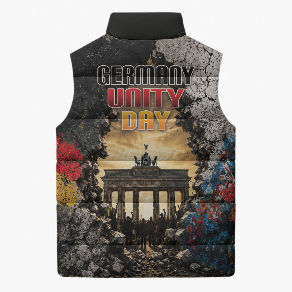 Germany Unity Day Sleeveless Puffer Jacket Tag Der Deutschen Einheit Brandenburg Gate