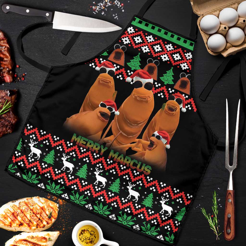 Marcus The Worm Christmas Apron Funny Gen Alpha Meme Slang - Wonder Print Shop