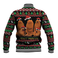 Marcus The Worm Christmas Baseball Jacket Funny Gen Alpha Meme Slang - Wonder Print Shop