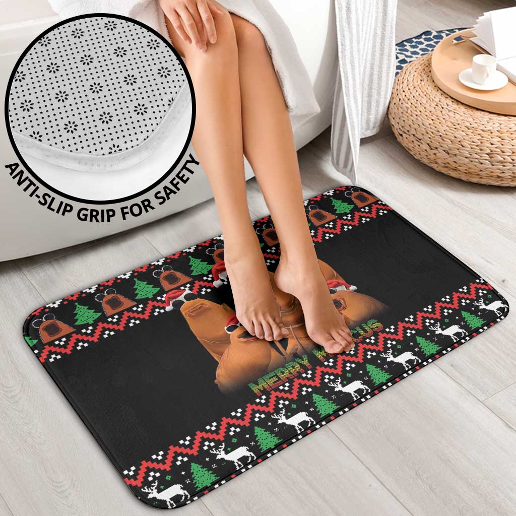 Marcus The Worm Christmas Bathroom Set Funny Gen Alpha Meme Slang - Wonder Print Shop