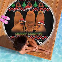 Marcus The Worm Christmas Beach Blanket Funny Gen Alpha Meme Slang - Wonder Print Shop