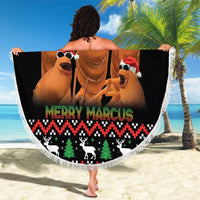 Marcus The Worm Christmas Beach Blanket Funny Gen Alpha Meme Slang - Wonder Print Shop