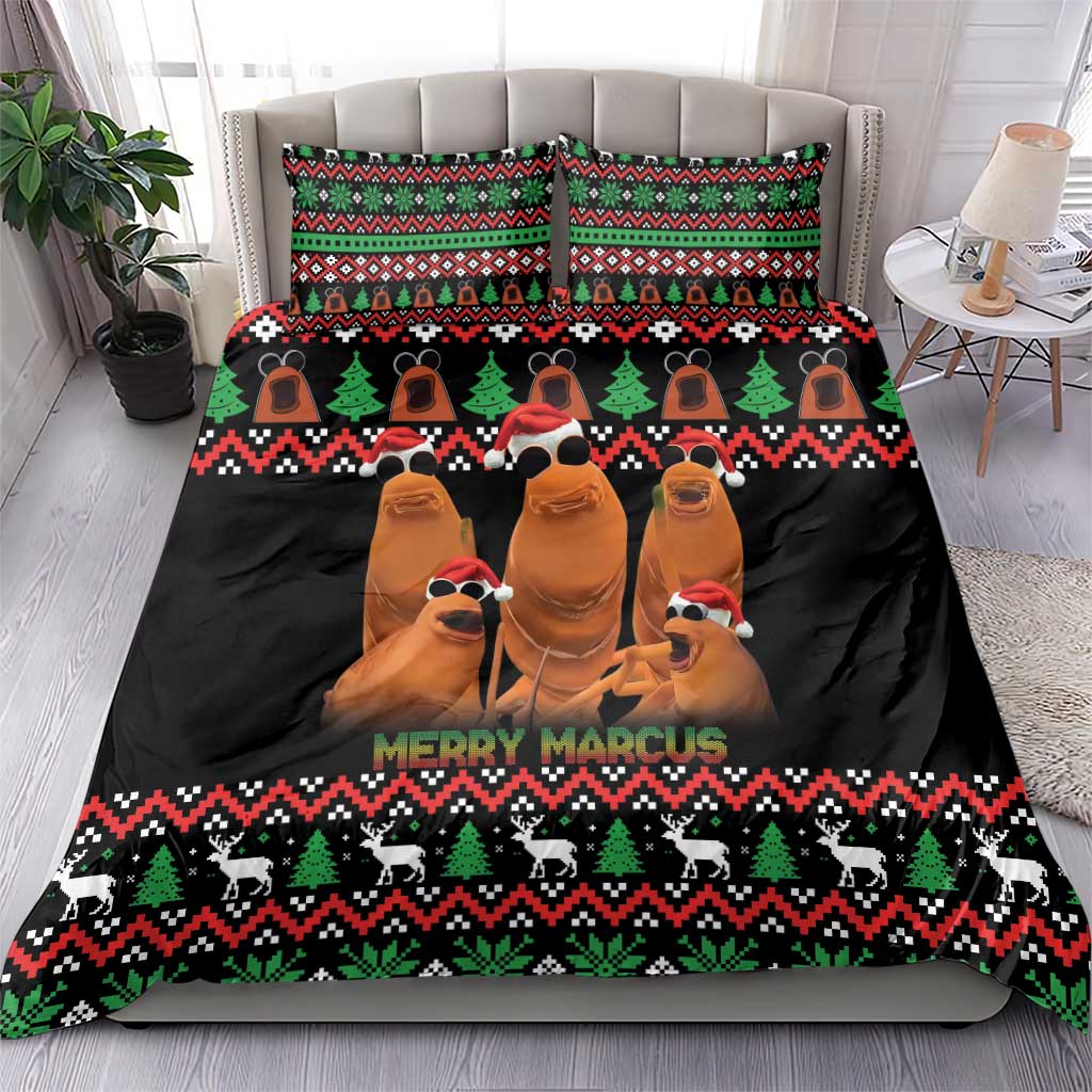 Marcus The Worm Christmas Bedding Set Funny Gen Alpha Meme Slang - Wonder Print Shop