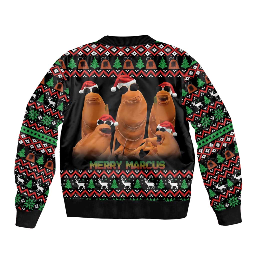 Marcus The Worm Christmas Bomber Jacket Funny Gen Alpha Meme Slang - Wonder Print Shop