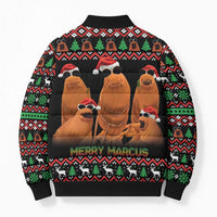 Marcus The Worm Christmas Bomber Puffer Jacket Funny Gen Alpha Meme Slang - Wonder Print Shop