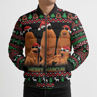 Marcus The Worm Christmas Bomber Puffer Jacket Funny Gen Alpha Meme Slang - Wonder Print Shop