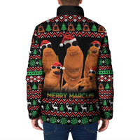 Marcus The Worm Christmas Padded Jacket Funny Gen Alpha Meme Slang - Wonder Print Shop