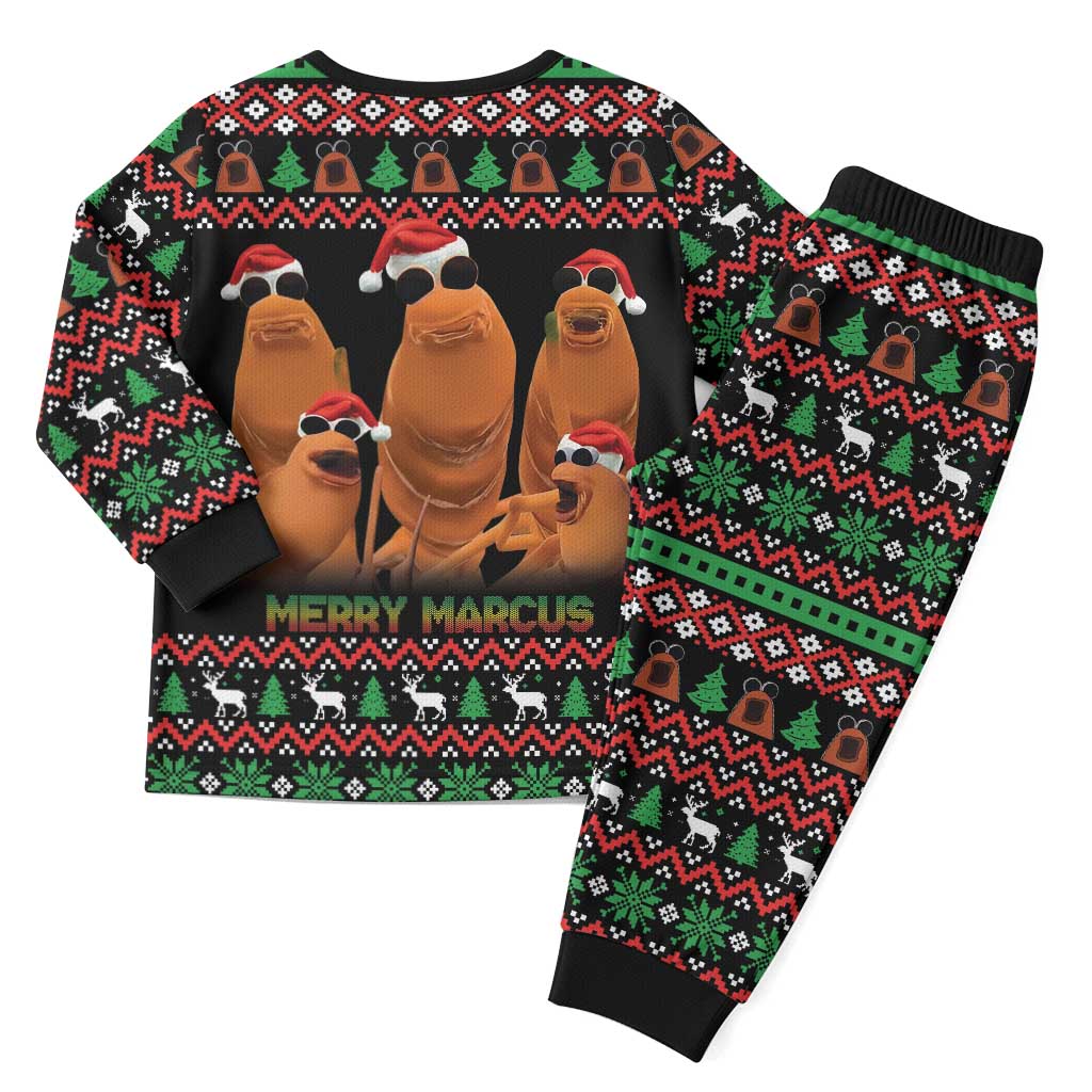 Marcus The Worm Christmas Pajama Set Funny Gen Alpha Meme Slang - Wonder Print Shop