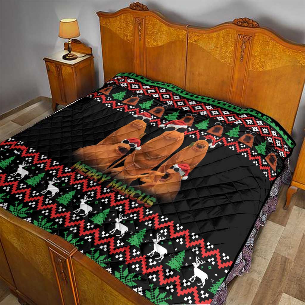 Marcus The Worm Christmas Quilt Funny Gen Alpha Meme Slang - Wonder Print Shop
