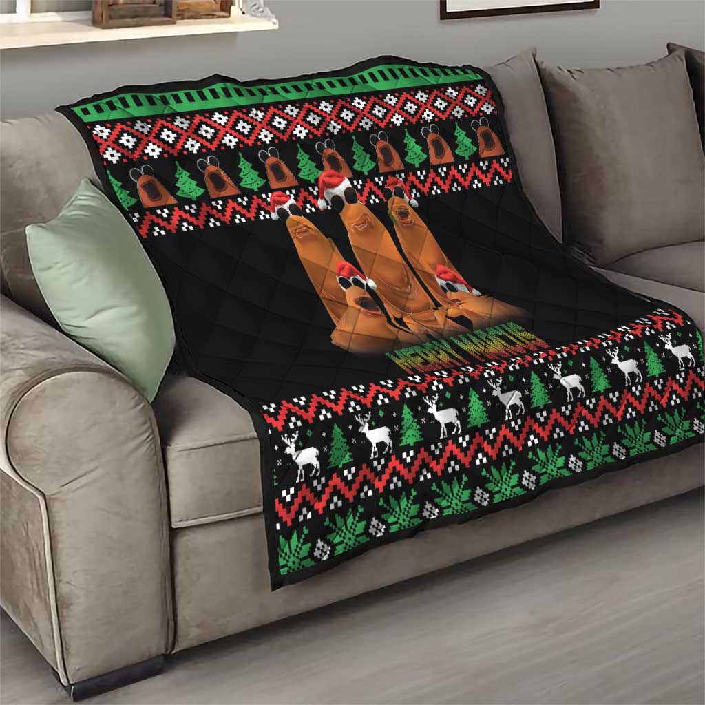 Marcus The Worm Christmas Quilt Funny Gen Alpha Meme Slang - Wonder Print Shop