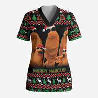 Marcus The Worm Christmas Scrub Top Funny Gen Alpha Meme Slang - Wonder Print Shop