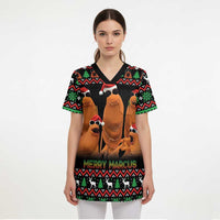 Marcus The Worm Christmas Scrub Top Funny Gen Alpha Meme Slang - Wonder Print Shop