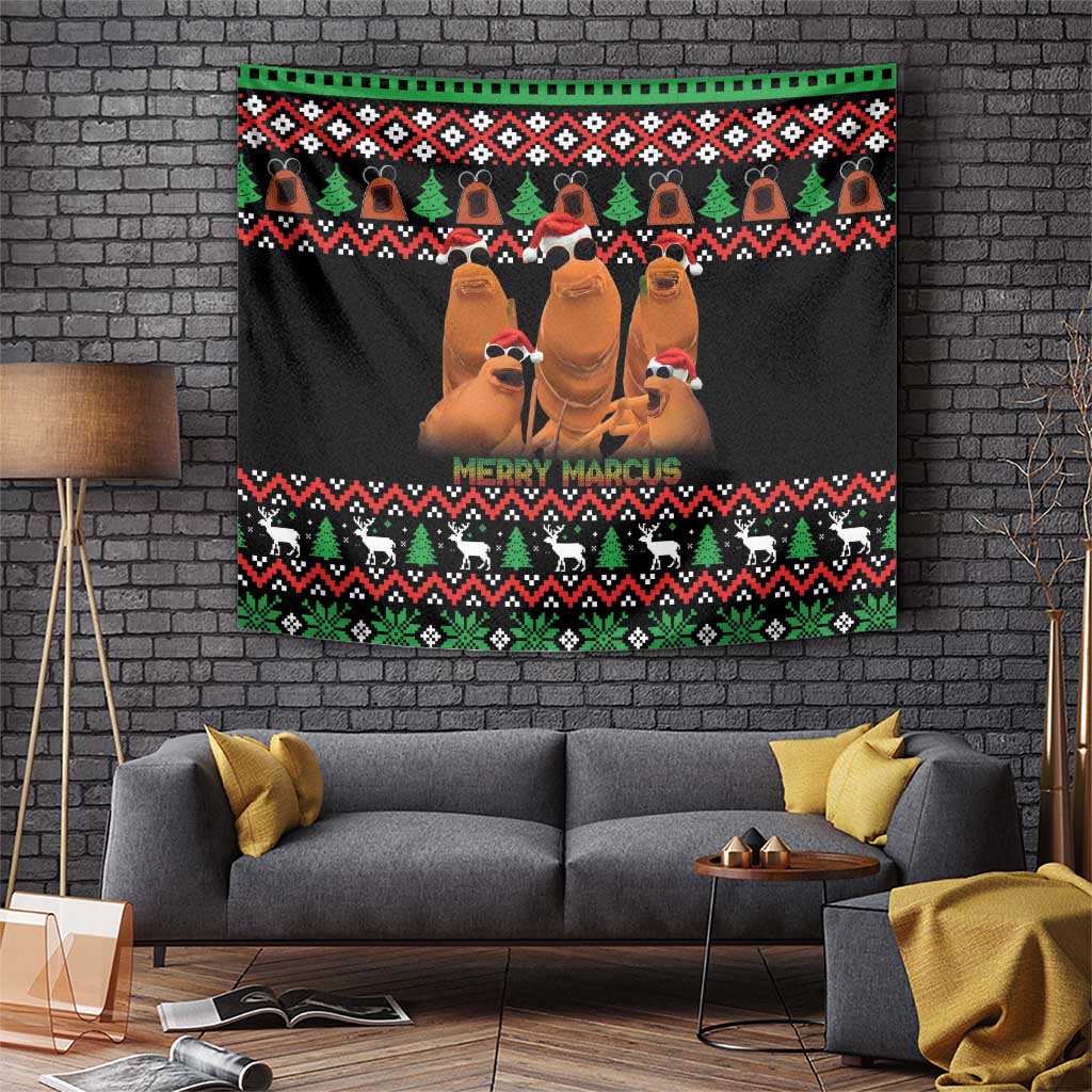 Marcus The Worm Christmas Tapestry Funny Gen Alpha Meme Slang - Wonder Print Shop