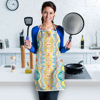 Indian Mandala Pattern Apron Yellow Geometric Floral Mandala