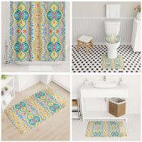 Indian Mandala Pattern Bathroom Set Yellow Geometric Floral Mandala