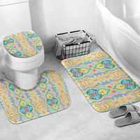 Indian Mandala Pattern Bathroom Set Yellow Geometric Floral Mandala