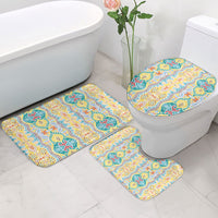 Indian Mandala Pattern Bathroom Set Yellow Geometric Floral Mandala