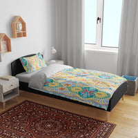 Indian Mandala Pattern Bedding Set Yellow Geometric Floral Mandala