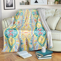Indian Mandala Pattern Blanket Yellow Geometric Floral Mandala