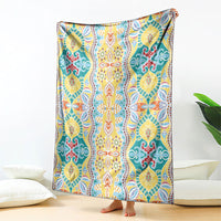 Indian Mandala Pattern Blanket Yellow Geometric Floral Mandala