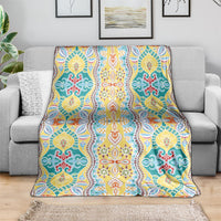 Indian Mandala Pattern Blanket Yellow Geometric Floral Mandala