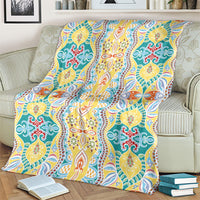 Indian Mandala Pattern Blanket Yellow Geometric Floral Mandala