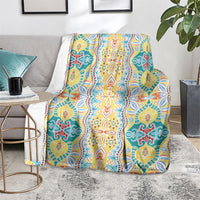 Indian Mandala Pattern Blanket Yellow Geometric Floral Mandala