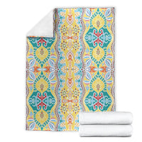 Indian Mandala Pattern Blanket Yellow Geometric Floral Mandala