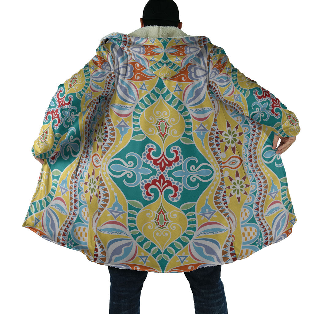 Indian Mandala Pattern Cloak Yellow Geometric Floral Mandala