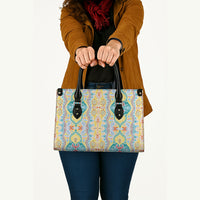 Indian Mandala Pattern Leather Bag Yellow Geometric Floral Mandala