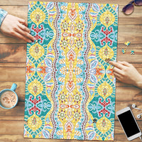 Indian Mandala Pattern Puzzle Yellow Geometric Floral Mandala