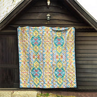 Indian Mandala Pattern Quilt Yellow Geometric Floral Mandala