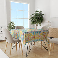 Indian Mandala Pattern Tablecloth Yellow Geometric Floral Mandala