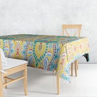 Indian Mandala Pattern Tablecloth Yellow Geometric Floral Mandala