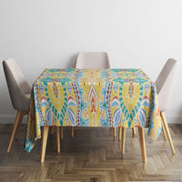 Indian Mandala Pattern Tablecloth Yellow Geometric Floral Mandala