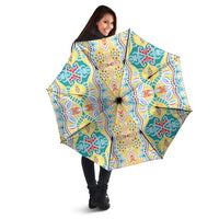 Indian Mandala Pattern Umbrella Yellow Geometric Floral Mandala